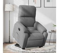 WEMYUFURN Fauteuil de relaxation avec aide au relèvement électrique et fonction couchée manuelle, gris foncé, en tissu microfibre, 1 pièce, avec poche latérale et cadre robuste