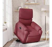 WEMYUFURN Fauteuil de relaxation électrique avec aide au lever et fonction allongée, couleur bordeaux, 1 pièce, housse en tissu confortable, réglage automatique, construction stable