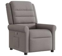 WEMYUFURN Fauteuil de relaxation en tissu taupe avec fonction de couchage manuelle et poche latérale pratique, fauteuil confortable avec dossier réglable, respirant et durable, solide