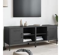 WEMYUFURN Lot de 2 armoires TV noires - Table basse - Meuble TV bas - 68 x 39 x 50,5 cm - Acier