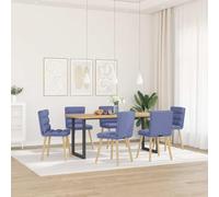 WEMYUFURN Lot de 6 chaises de salle à manger en tissu bleu jean, design élégant avec simplicité et confort pour les pièces à vivre, matériau respirant et durable, structure robuste en métal