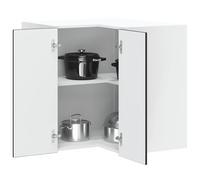 WEMYUFURN Lucca Armoire de cuisine d'angle suspendue en bois avec grand espace de rangement, pieds réglables et design peu encombrant Noir