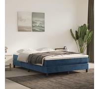 WEMYUFURN Matelas à ressorts ensachés moyen, bleu foncé, 140 x 200 x 20 cm, en velours, avec mousse de confort pour un sommeil réparateur et un soutien élastique