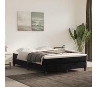 WEMYUFURN Matelas à ressorts ensachés, moyen, noir, 140 x 190 x 20 cm, en velours, avec mousse de confort pour un soutien orthopédique et un sommeil réparateur