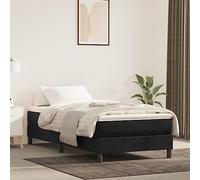 WEMYUFURN Matelas à ressorts ensachés moyens, noir, 90 x 190 x 20 cm, en velours, avec mousse de confort pour un sommeil réparateur et un soulagement optimal de la pression