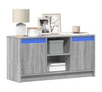 WEMYUFURN Meuble TV avec éclairage LED - Gris Sonoma - Buffet TV - Meuble bas - 100 x 34 x 50 cm