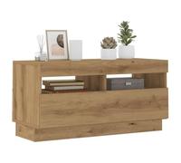 WEMYUFURN Meuble TV avec lumières LED - Chêne artisanal - Buffet de salon - Table TV - Rack HiFi - Buffet suspendu - 80 x 35 x 40 cm