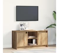 WEMYUFURN Meuble TV avec lumières LED en chêne artisanal, buffet suspendu, buffet de salon, 100 x 34 x 50 cm, en bois