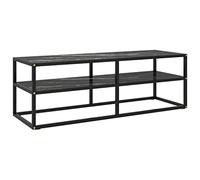 WEMYUFURN Meuble TV noir avec verre trempé - Aspect marbre - Armoire murale - Armoire de salon - Buffet suspendu - 120 x 40 x 40 cm