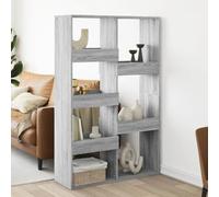 WEMYUFURN Paravent gris Sonoma 100 x 33 x 155,5 cm en matériau dérivé du bois avec 7 compartiments spacieux comme étagère et espace de rangement
