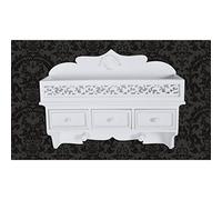 WEMYUFURN Porte-manteau mural avec 3 tiroirs et 2 crochets - Étagère murale - Buffet bibliothèque pour salon, chambre à coucher et bureau