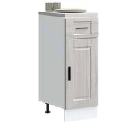WEMYUFURN Porto Meuble de cuisine d'angle en bois de sonoma avec espace de rangement et pieds réglables Gris