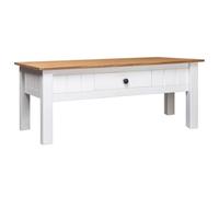WEMYUFURN Table basse blanche 100 x 60 x 45 cm en pin massif Panama - Table basse, table de salon, table d'appoint - Pour salon et bureau - Point central pour votre maison