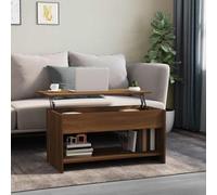 WEMYUFURN Table basse réglable avec espace de rangement en bois, hauteur réglable pour écrire et lire, table de salon moderne avec compartiment anti-poussière