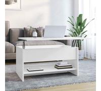WEMYUFURN Table basse réglable avec espace de rangement en bois - Hauteur réglable pour écrire et lire - Table d'appoint moderne avec compartiment caché