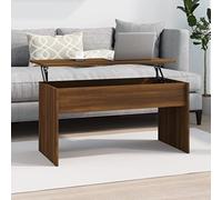 WEMYUFURN Table basse réglable en hauteur avec espace de rangement, table d'appoint multifonctionnelle en bois pour salon