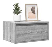 WEMYUFURN Table de chevet murale avec lumières LED Gris Sonoma Buffet suspendu Table basse Commode Meuble TV