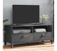 WEMYUFURN Viken - Meuble TV bas en bois anthracite - Pour salon