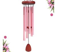 WENANA Grand Carillon éolien en Aluminium pour l'extérieur, Le Jardin, la terrasse, la décoration de Ton Classique, Cadeau de condoléances pour Vos Proches perdus (Rose)