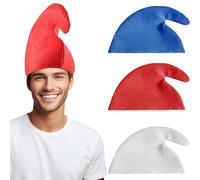 WENAUANG 3 Pcs Chapeaux de Nain pour Carnaval, Chapeau d'elfe, Chapeau de Gnomes Pointu Coloré, Costume Amusant, Adaptés pour Halloween, Fêtes Costumées