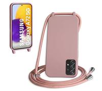 WenBaby Coque avec Cordon pour Samsung Galaxy A72,Collier pour Étui bandoulière Colliers de cellulaire Mince Antichoc Réglable Lanyard Silicone Case,Couleur Lotus