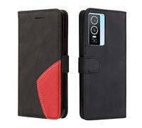 WenBaby Coque pour Vivo Y76 5G,Etui Protection Housse Premium en Cuir PU avec Fente Carte, Fermeture Magnétique und Flip Béquille,Noir