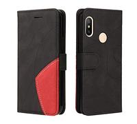 WenBaby Coque pour Xiaomi Mi A2 Lite/Redmi 6 Pro,Etui Protection Housse Premium en Cuir PU avec Fente Carte, Fermeture Magnétique und Flip Béquille,Noir