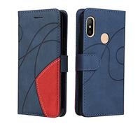 WenBaby Coque pour Xiaomi Mi A2 Lite/Redmi 6 Pro,Etui Protection Housse Premium en Cuir PU avec Fente Carte, Fermeture Magnétique und Flip Béquille,Bleu