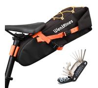 Wenbones Sacoche de Selle Vélo Etanche, Sac de Arrière Vélo Sacoche de Selle de Rangement Universel 10L avec Sangles Velcro Boucles Poche de Siège pour Route de VTT BMX MTB (Noir)