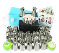 Wenburg De Poche A Douille Patisserie - 65 Pcs Pour La Décoration Des Gâteaux Cadeau Poche À Douille 29 Embouts De Glaçage; 30 Poche A Douille Silicone Jetables Pour Raccord - Sphère Feuilles Hérisson