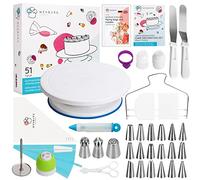 Wenburg Kit gateau patisserie debutants et professionnels - 51 pièces - Plateau tournant patisserie 360° pour la décoration gâteau - Kit pâtisserie de qualité avec accessoires (Delight)