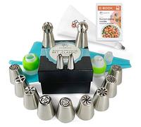 Wenburg Lot de 38 poches à douille assorties avec douilles pour décoration de gâteau avec e-book (français non garanti)