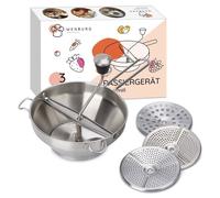 Wenburg Moulin a Legumes Manuel - Moulin à Légumes en Acier Inoxydable avec 3 Couches de Tamis - Convient pour le Lave-Vaisselle - Passeur pour Passer les Fruits & Légumes (19,5 cm)