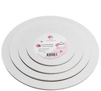 Wenburg Premium Cake Board Set | Support Gateau Rond | 3mm, Doré & Argent | Utilisable des Deux Côtés | Plateau Gateau Rond en Carton | Plateau à Gâteau | Lot de 4