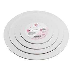 Wenburg Premium Cake Board Set | Support Gateau Rond | 3mm, Doré & Argent | Utilisable des Deux Côtés | Plateau Gateau Rond en Carton | Plateau à Gâteau | Lot de 4