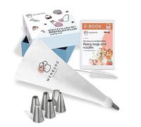 Wenburg Set de Poche a Douille Patisserie Professionnelle - 7 Grandes Buses - Embouts Professionnels en Acier Inoxydable pour Gâteaux, Tartes, Décoration de Cupcakes (Set Premium Plus)