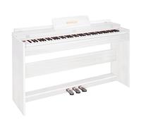 WENCAI Clavier de piano numérique entièrement lesté à 88 touches, piano électrique classique en bois pour débutant, professionnel, compatible Midi, triple pédale (blanc)