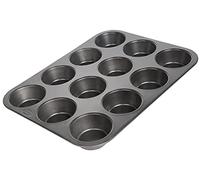 wenco Moule à muffins, 12 pièces, antiadhésif, passe au lave-vaisselle, en acier au carbone, pour 12 muffins, résistant à la chaleur jusqu'à 220 °C, nécessite peu de graisse ou de beurre pour la