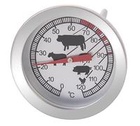wenco Thermomètre analogique de qualité supérieure - 11 cm - Idéal pour contrôler la viande lors de la cuisson au four - Verre/acier inoxydable - Argent