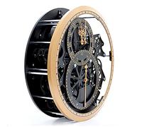 WENCY 3D Horloge Murale, 35 X 35cm Silencieux Pendaison Horloge avec Engrenages et 2 Cadrans D'horloge, sans Couvercle en Verre Style Industriel Horloge Conception Creuse