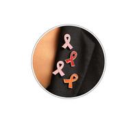 Wendalern 4Pcs Broche de Ruban pour Femmes Mode Broche de Sensibilisation au Cancer du Sein Broches de Ruban en Émail Corsage Logo de Charité Épinglettes Bijoux Cadeaux pour Support Survivant