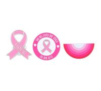 Wendalern 4Pcs Broche de Ruban pour Femmes Mode Broche de Sensibilisation au Cancer du Sein Broches de Ruban en Émail Corsage Logo de Charité Épinglettes Bijoux Cadeaux pour Support Survivant