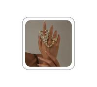 Wendalern Bagues de chaîne punk scorpion en strass bagues d'articulation de scorpion doubles bagues avec chaîne de scorpion bracelet chaîne de main bijoux d'Halloween pour femme