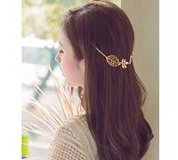 Wendalern Boho Tassel Chain Headband Gold Leaf Clips Barrettes Cutout Leaves Hair Chain Vintage Long Tassel Headdress Jewelry for Women and Girls