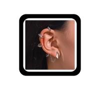 Wendalern Boucle D'oreille Pince Dragon Argent Boucle D'oreille Clip Punk Non Percée Grimpante Personnalité Pendante Bijoux pour Femmes et Hommes