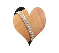 Wendalern Bracelet de Ttennis en zircon Cubique Chaîne Cz en Cristal Superposé Bracelet Chaîne de tennis en argent Bracelet rond Diamant Bracelets Strass de mariée Bijoux pour femmes (Double Couche)