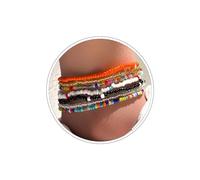 Wendalern Bracelets de Cheville Perlés pour Femme 7Pcs Perles Colorées Bracelets de Cheville Élastiques Faits à la Main Arc-en-Ciel Perle Chaîne Cheville Beach Surfer Cheville Pied Bijoux pour Filles