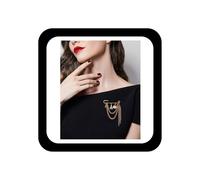 Wendalern Broche De Noël Pour Femme Épingle Émaillée Flocon De Neige Santa Chaîne Dorée Épingle De Revers Pompon Cloche Arc Lune Arbre De Noël Orignal Charms Safety Pin Vacances Xmas Gift