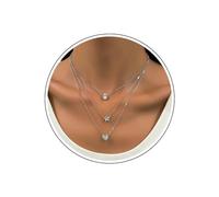 Wendalern Collier argenté superposé pour femmes Collier pendentif étoile en forme de coeur en cristal Collier ras du cou superposé en forme de coeur en CZ Collier ras du cou pour femmes Filles