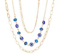 Wendalern Collier Boho Pendentif Oeil Du Mal Collier Superposee Oeil Du Demon Bleu Collier Superposee Trombone Chaine Collier Oeil Du Diable Bijoux De Protection Chanceux Turcs Pour Femmes